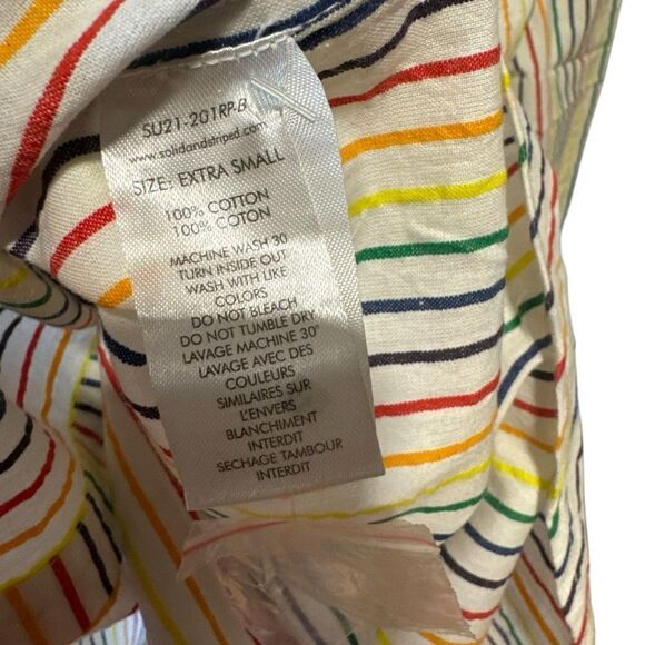Revolve Solid & Striped The Oxford Tunic Rainbow Pinstripe Size XS - Picture 5 of 7